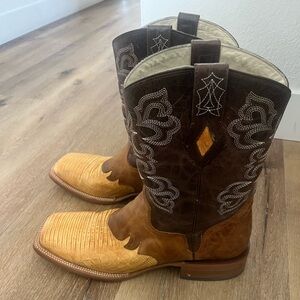 J.B Dillon cowboy boots - lizard trim. normal wear